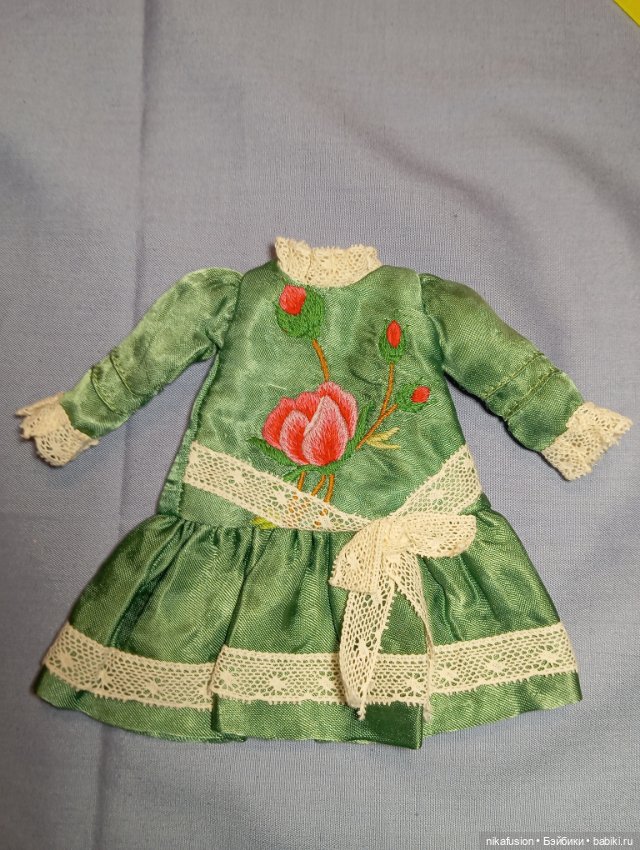 Платье шёлк на антикварную или винтажную куклу (фото 6)