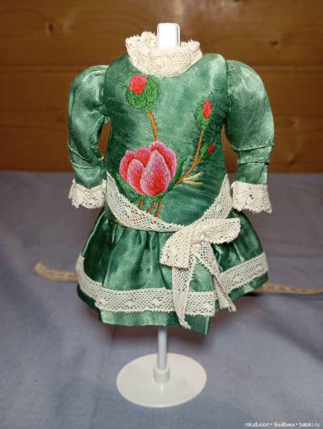 Платье шёлк на антикварную или винтажную куклу (фото 2)