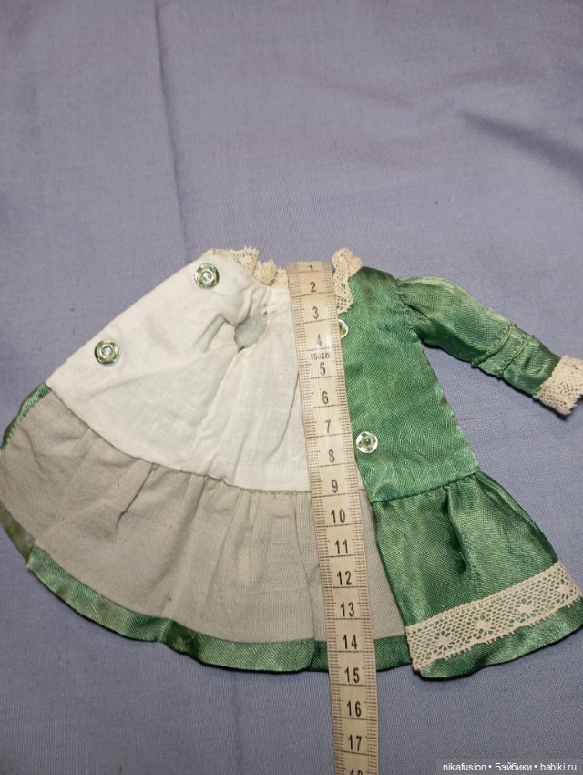 Платье шёлк на антикварную или винтажную куклу (фото 4)