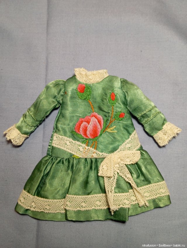 Платье шёлк на антикварную или винтажную куклу (фото 3)