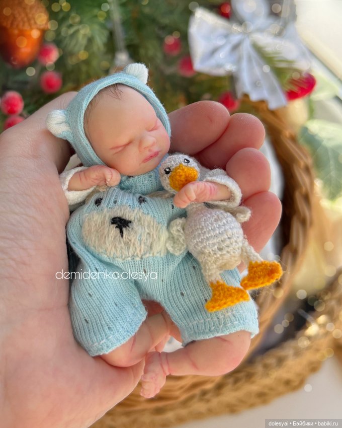 Миниатюрная кукла младенец Маяр мини реборн (фото 3)