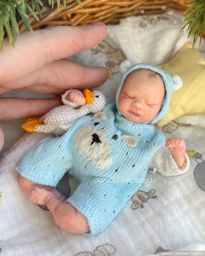 Миниатюрная кукла младенец Маяр мини реборн (фото 5)