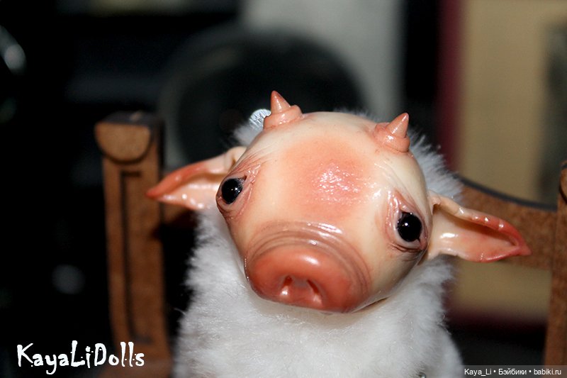 Бесёнок белый второй — Авторские игрушки