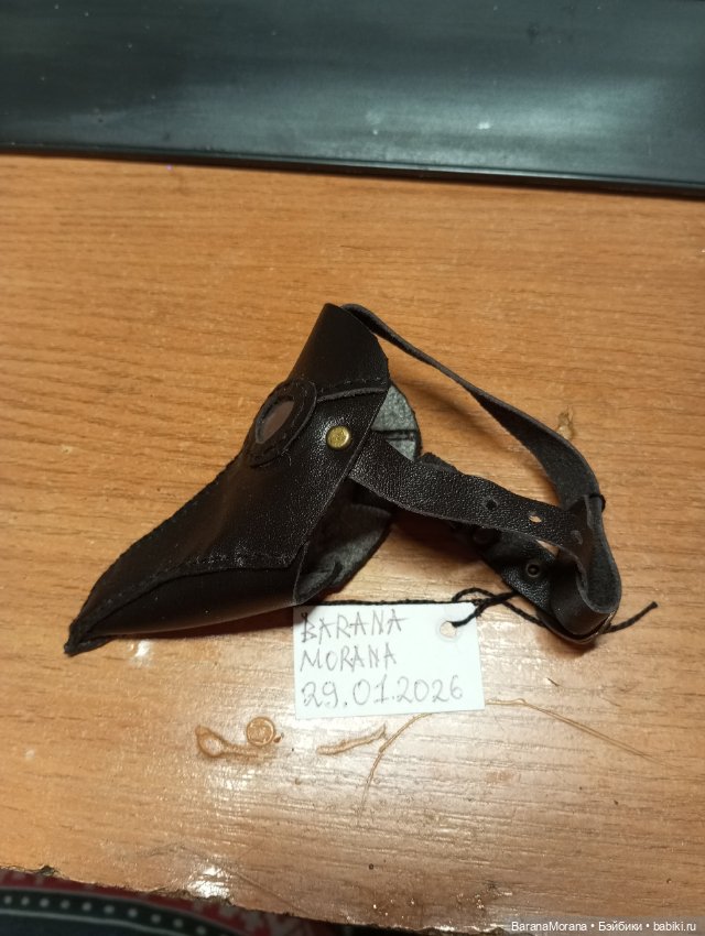 Миниатюра маска чумного доктора для куклы 1/4 (неигровая) (фото 6)