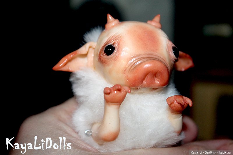 Бесёнок белый второй — Авторские игрушки (фото 6)