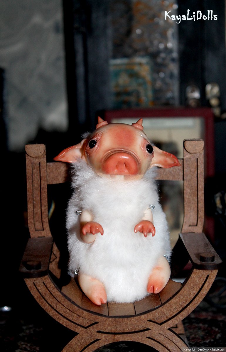 Бесёнок белый второй — Авторские игрушки (фото 2)