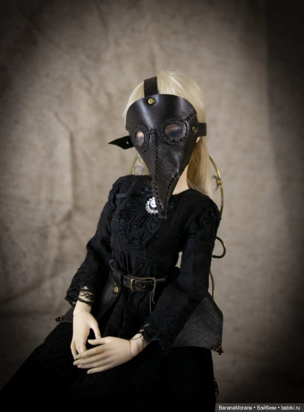 Миниатюра маска чумного доктора для куклы 1/4 (неигровая) (фото 3)