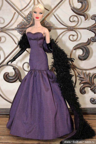 Выкройка PDF в натуральную величину / платье с палантином для куклы Fashion Royalty FR2 (фото 2)