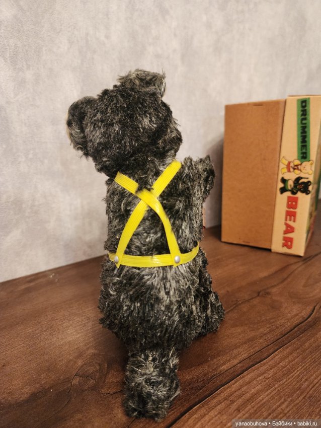 Старинный заводной мишка в идеальном состоянии. Япония. Работает (фото 7)