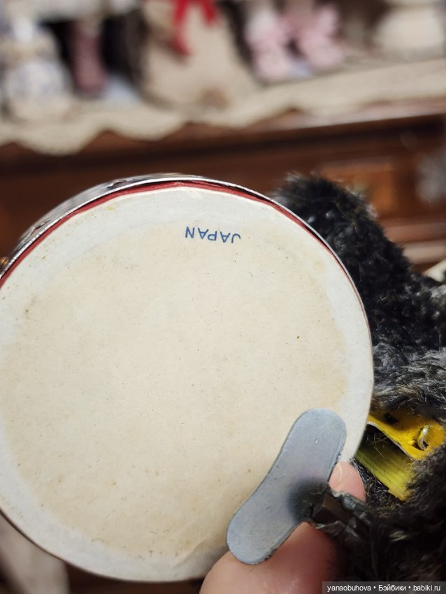 Старинный заводной мишка в идеальном состоянии. Япония. Работает (фото 10)