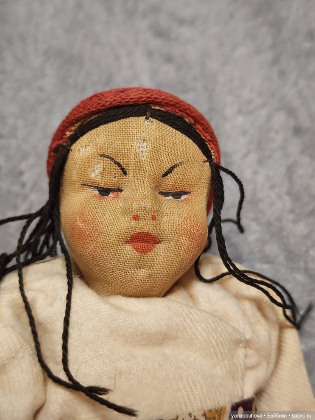 Редкая артельная антикварная куколка Узбечка. Экспортная (фото 5)