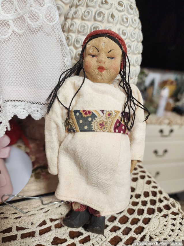 Редкая артельная антикварная куколка Узбечка. Экспортная