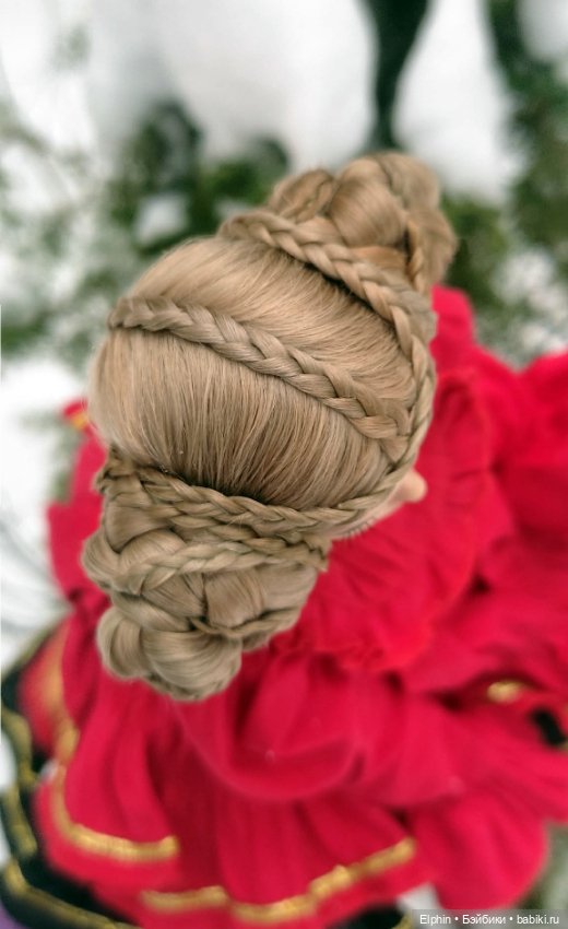 Сложный парик с плетением из кос ОГ 11,5-12 см (фото 5)