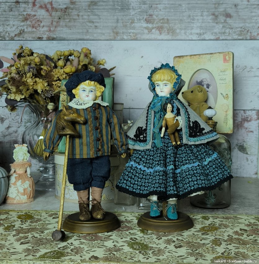 Кукла из дерева с антикварной фарфоровой головкой Лёвушка (фото 7)
