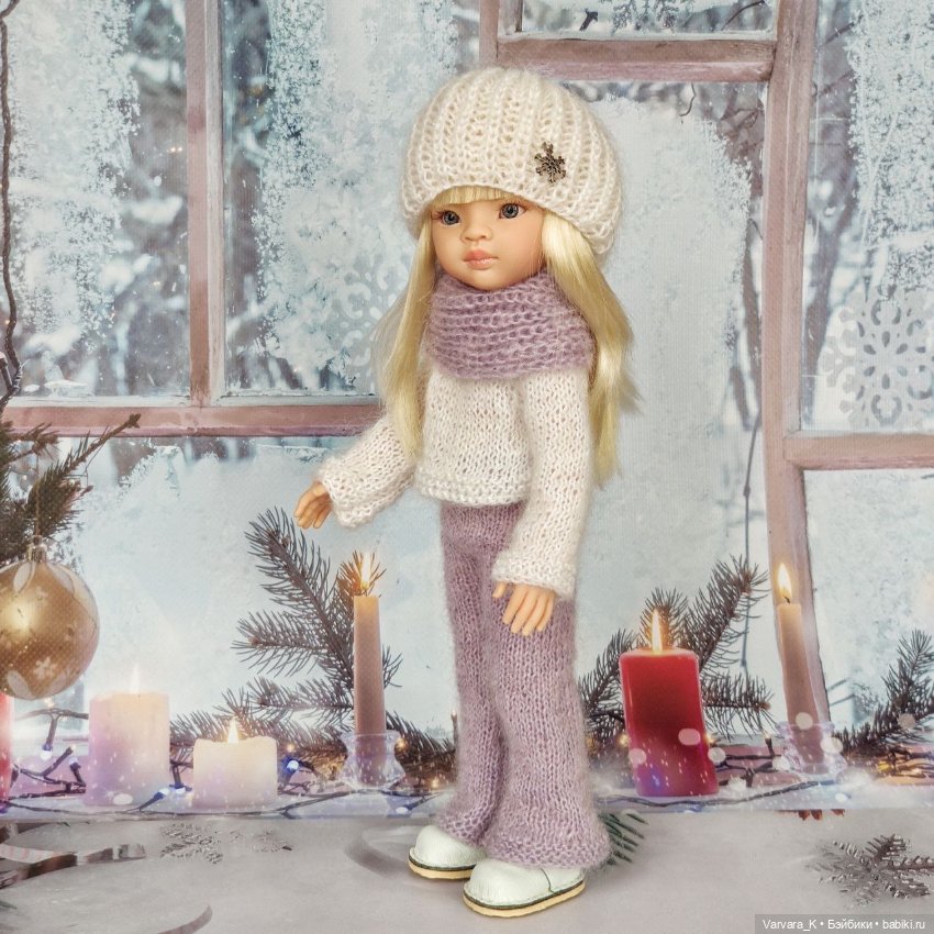 Комплект одежды для куклы Paola Reina 32 см, белый/лаванда (фото 3)