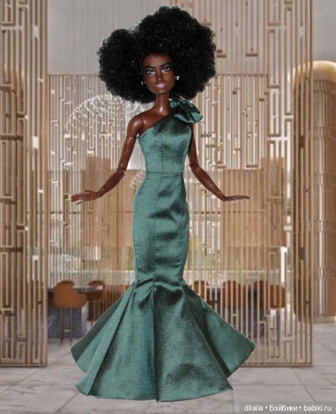 Выкройка PDF в натуральную величину / длинное платье, юбка-русалка для куклы Barbie MTM (Барби) (фото 2)