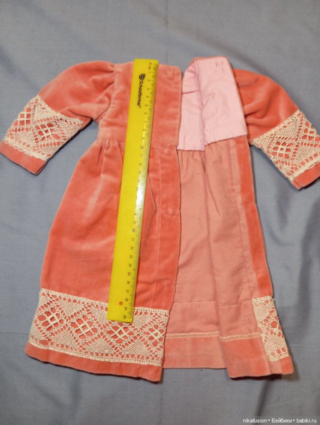 Платье бархат нежное на антикварную куклу (фото 6)