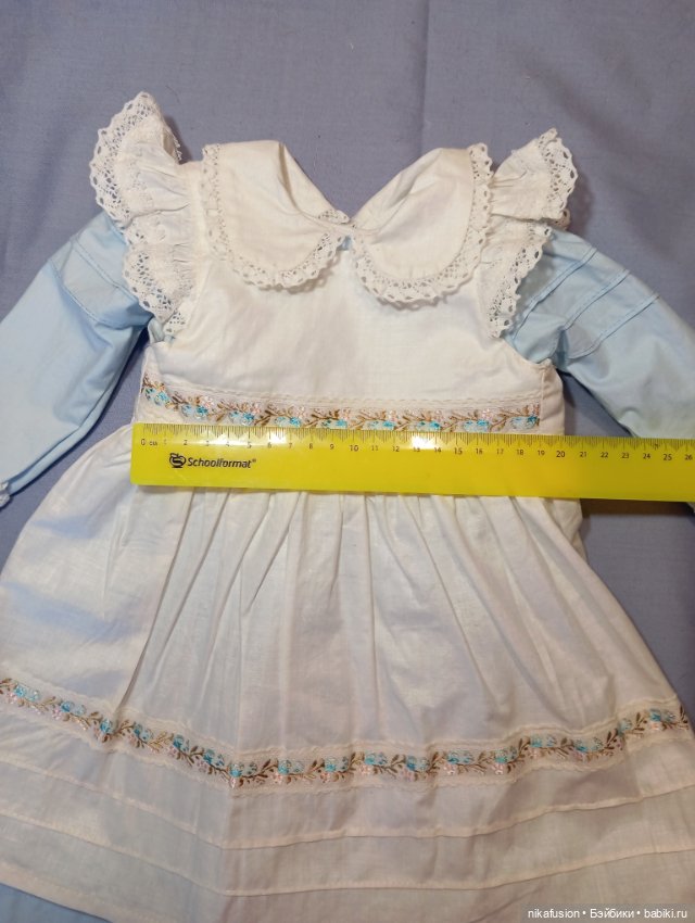 Платье Алиса на большую антикварную или винтажную куклу (фото 4)