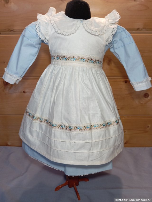 Платье Алиса на большую антикварную или винтажную куклу (фото 2)