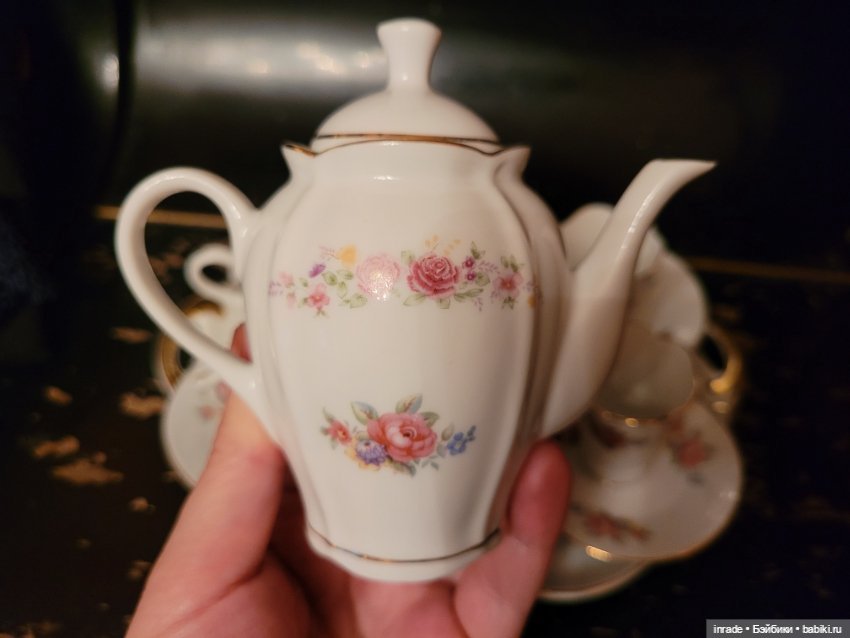 Сервизы для кукол, Довбыш 1950гг, кобальт с позолотой