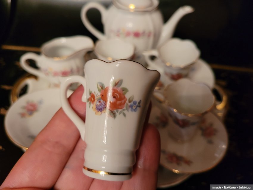 Сервизы для кукол, Довбыш 1950гг, кобальт с позолотой