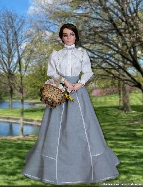 Выкройка PDF в натуральную величину / блузка и юбка викторианской эпохи для кукол 40 см Тоннер (фото 2)