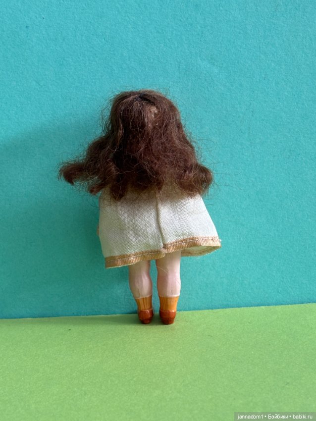 Целлулоидная куколка Minerva с розовыми щечками, высота 9 см (фото 6)