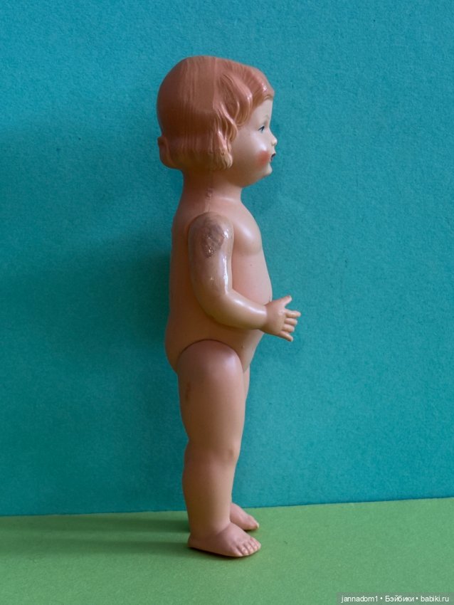 Целлулоидная куколка Minerva, голышка, высота 14 см (фото 6)