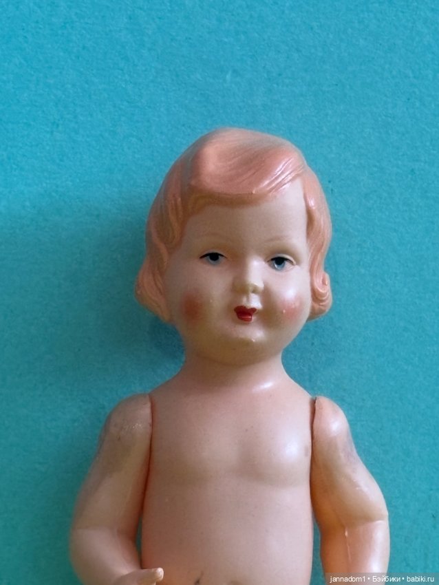 Целлулоидная куколка Minerva, голышка, высота 14 см (фото 2)