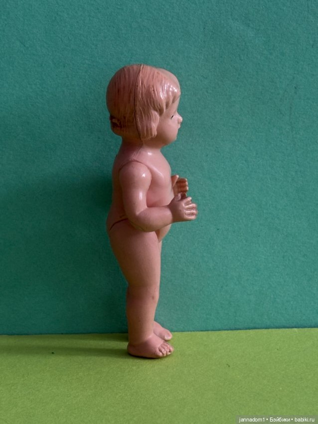 Целлулоидная куколка Minerva голышка, высота 8 см (фото 4)