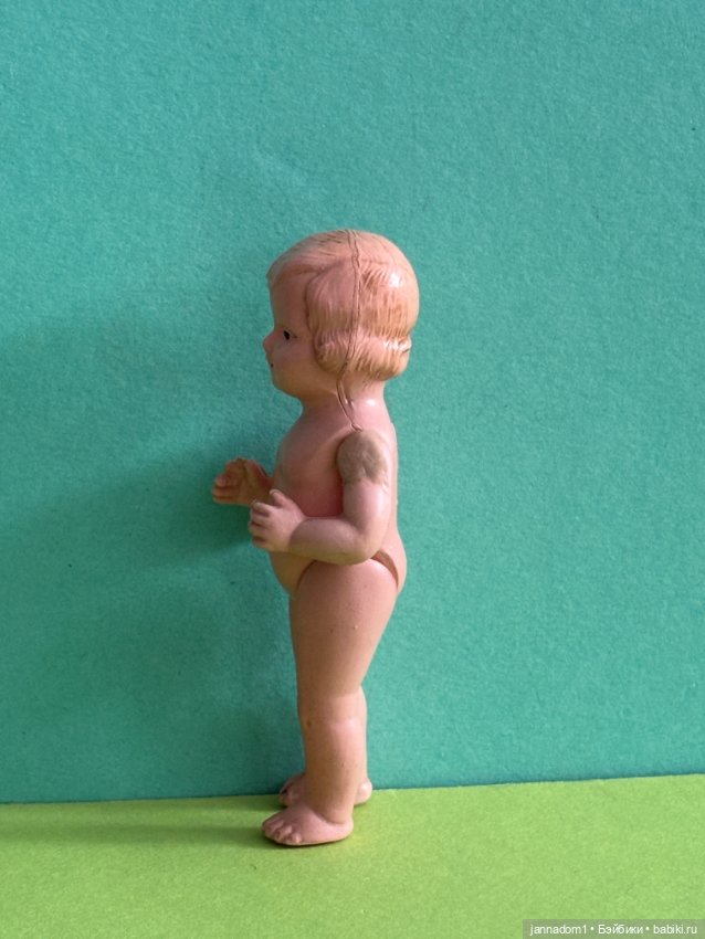 Целлулоидная куколка Minerva голышка, высота 8 см (фото 5)
