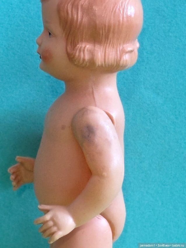 Целлулоидная куколка Minerva, голышка, высота 14 см (фото 5)