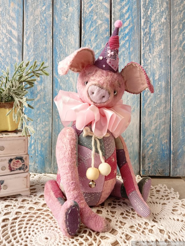 Поросенок тедди Валёк — Авторские игрушки