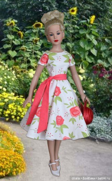 Выкройка PDF в натуральную величину / платье (два варианта юбки) для куклы Kitty Collier Тоннер 46см (фото 3)