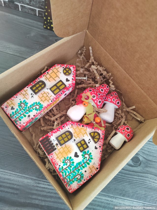 Домишки в коробочке)Деревянные игрушки.Поселение гномов (фото 2)