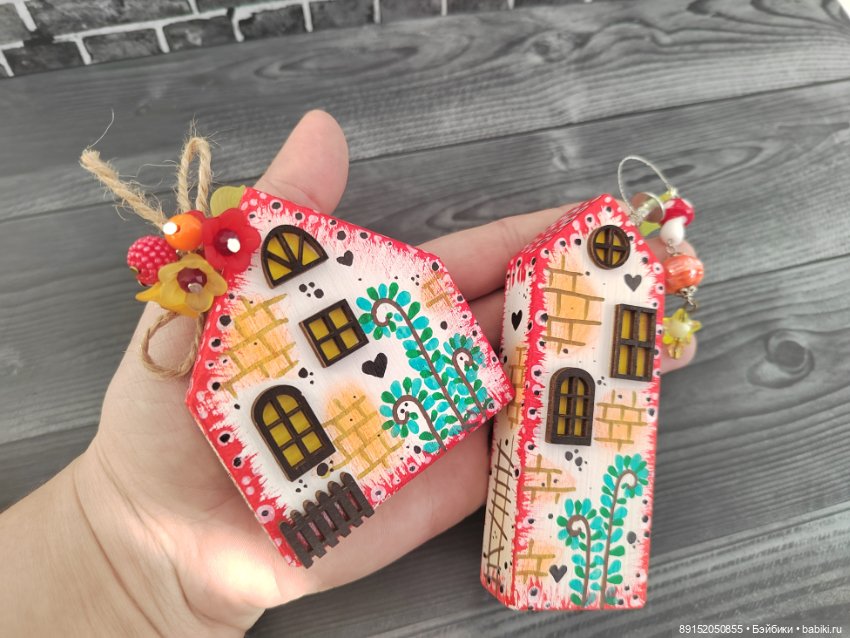 Домишки в коробочке)Деревянные игрушки.Поселение гномов (фото 5)