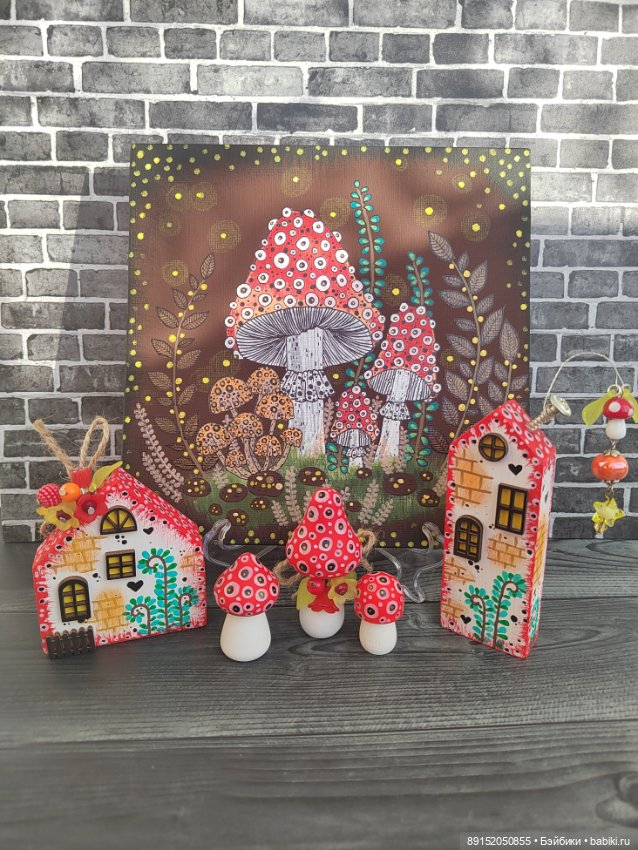 Домишки в коробочке)Деревянные игрушки.Поселение гномов (фото 8)