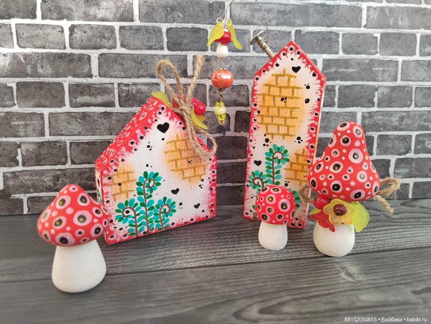 Домишки в коробочке)Деревянные игрушки.Поселение гномов (фото 6)