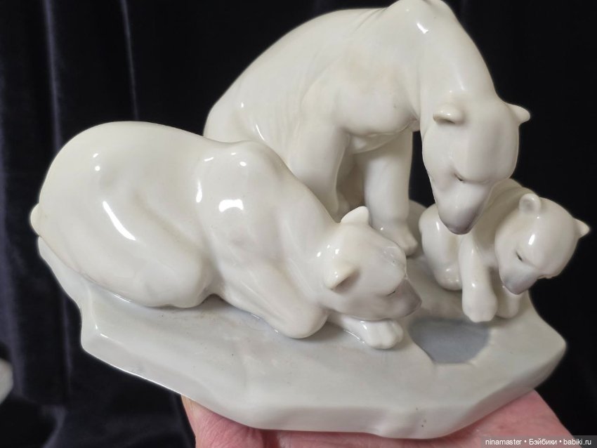 Винтажная фарфоровая статуэтка Испания Lladro Bearly Love Медвежья любовь (фото 10)