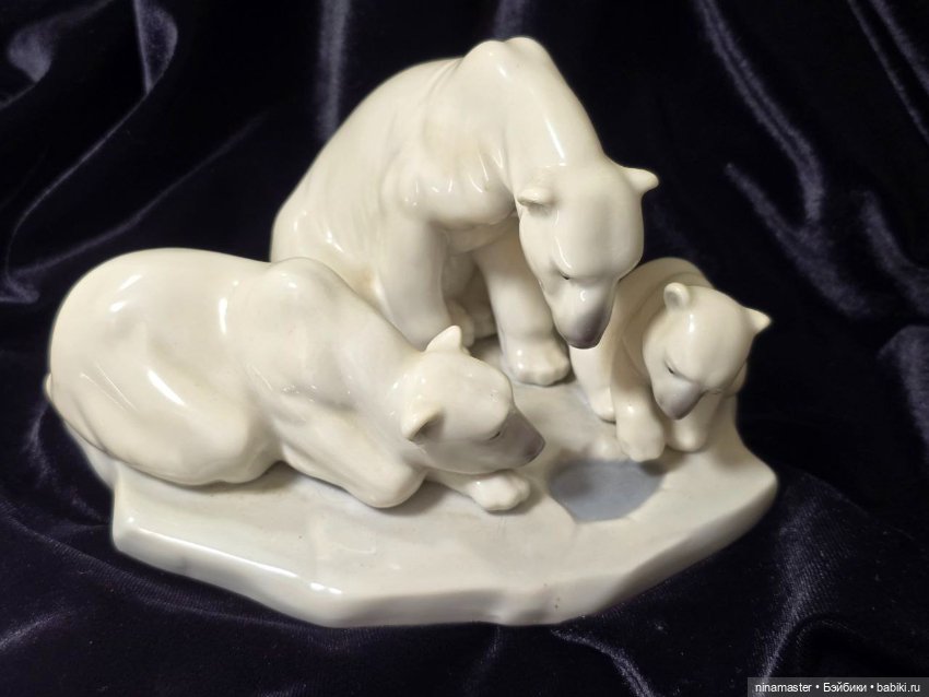 Винтажная фарфоровая статуэтка Испания Lladro Bearly Love Медвежья любовь (фото 6)