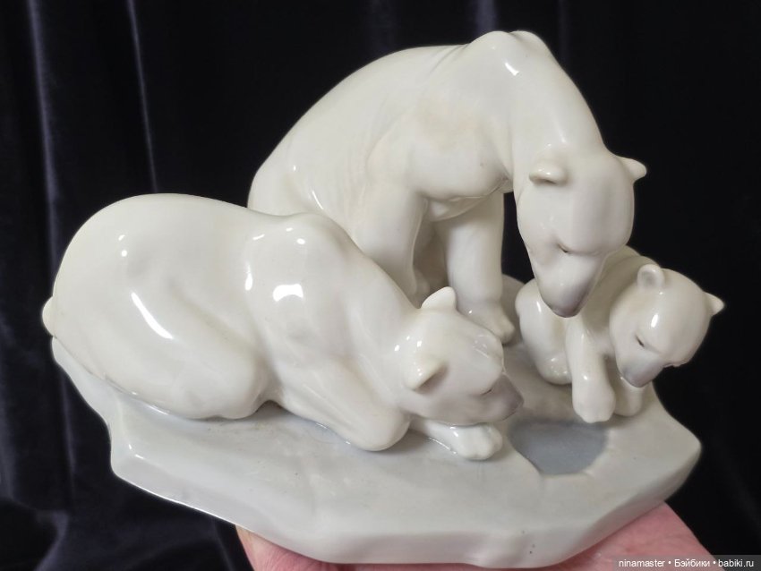 Винтажная фарфоровая статуэтка Испания Lladro Bearly Love Медвежья любовь