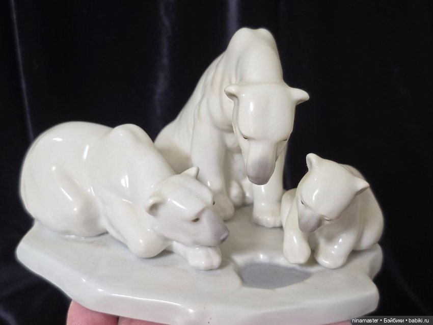 Винтажная фарфоровая статуэтка Испания Lladro Bearly Love Медвежья любовь