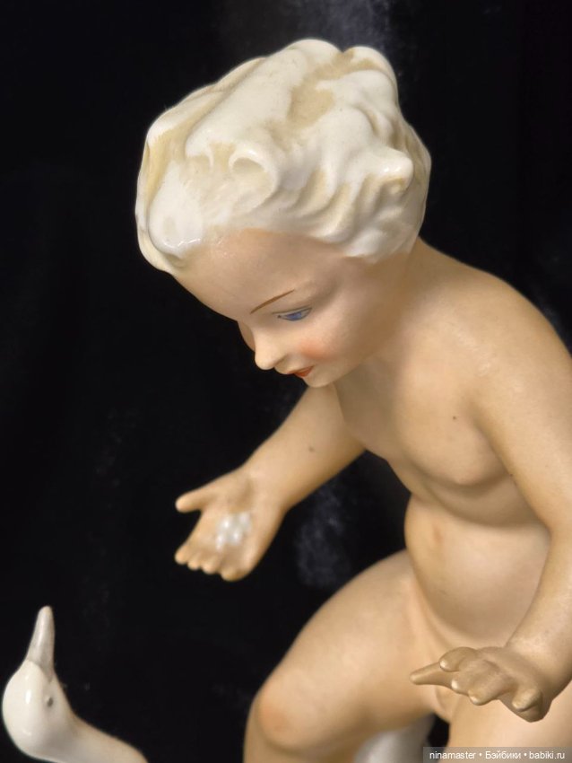 Путти с гусем", фарфор, роспись, Schaubach-Kunst, Wallendorf, Германия, 1926-1953 гг (фото 7)