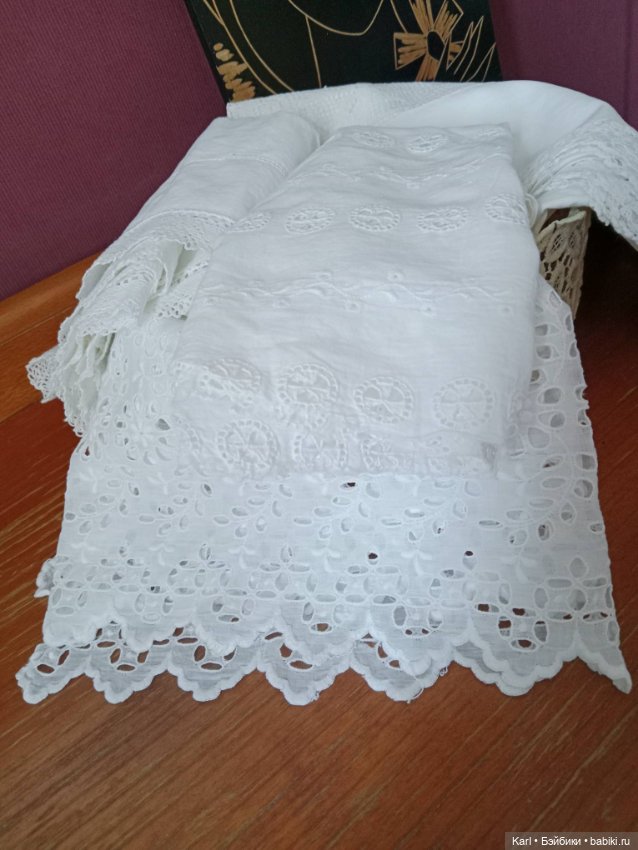 Антикварная ткань и кружево в ажурной корзинке (фото 2)