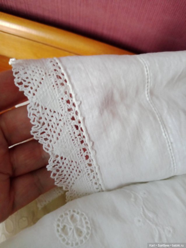 Антикварная ткань и кружево в ажурной корзинке (фото 6)