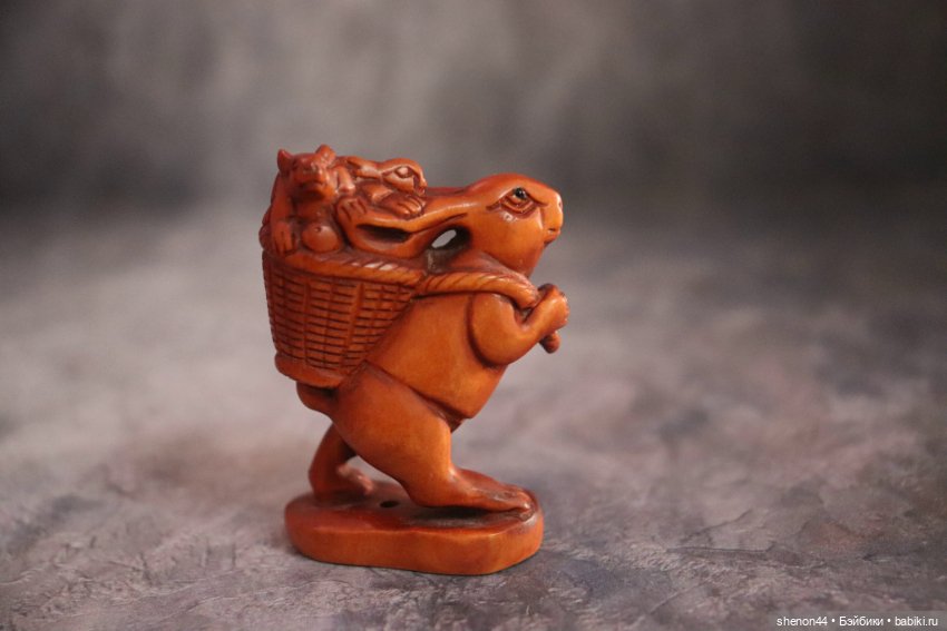 Нэцкэ "Кролик с крольчатами", винтаж