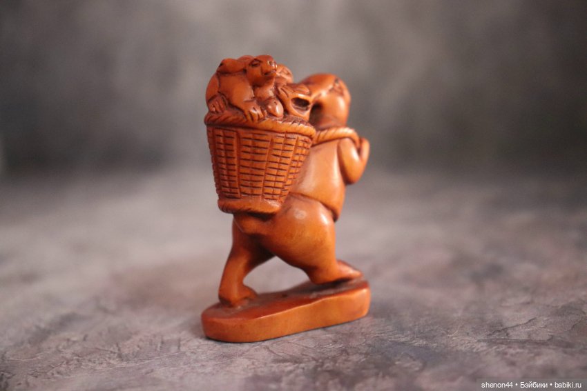 Нэцкэ "Кролик с крольчатами", винтаж (фото 5)