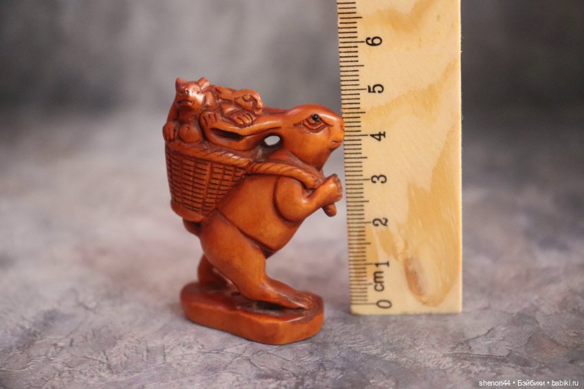 Нэцкэ "Кролик с крольчатами", винтаж (фото 6)