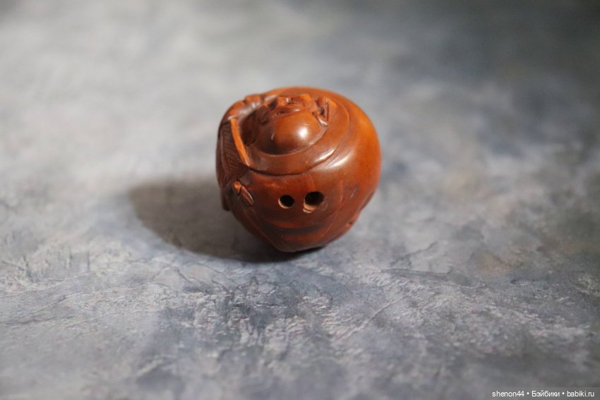 Нэцкэ, бусина оджиме "Смеющийся Будда", винтаж (фото 3)