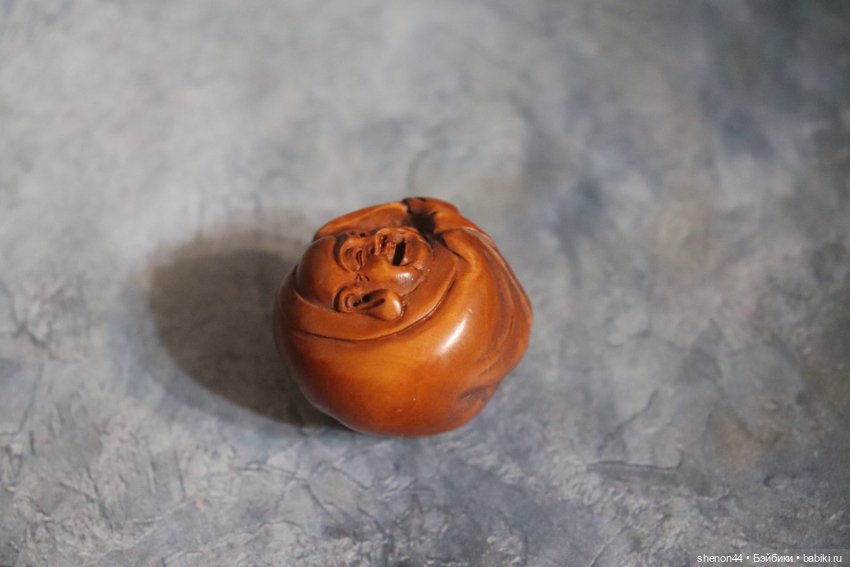Нэцкэ, бусина оджиме "Смеющийся Будда", винтаж (фото 2)